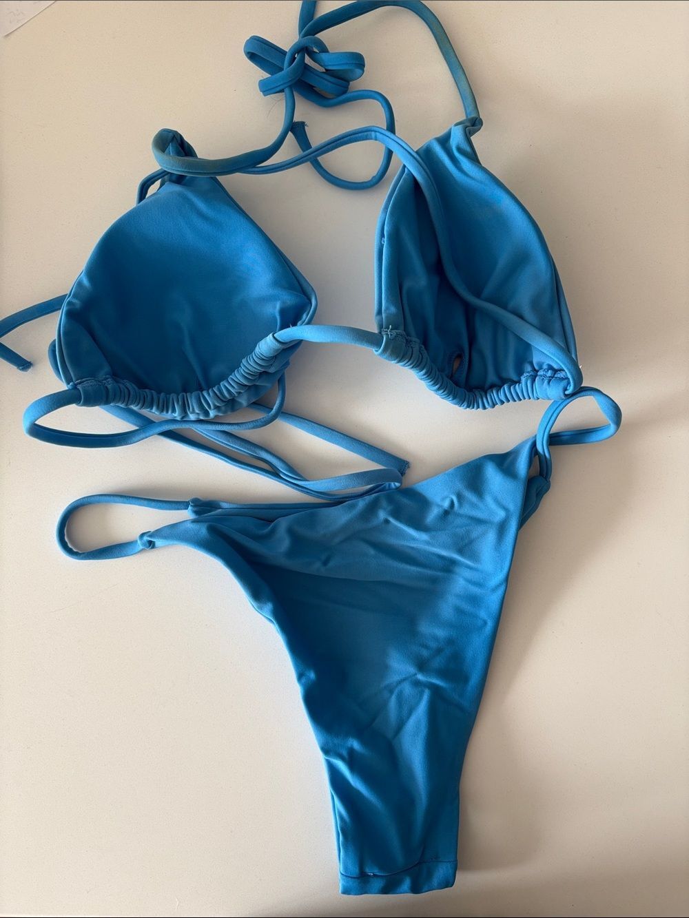 Blue Triangle String Bikini Set - Picture 2 of 2